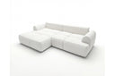 Designer Ecksofa Corso in Samt mit Schlaffunktion & Stauraum – Weiß – Links