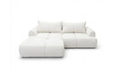 Designer Ecksofa Corso in Samt mit Schlaffunktion & Stauraum – Weiß – Links