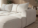 Designer Ecksofa Corso in Samt mit Schlaffunktion & Stauraum – Weiß – Rechts