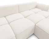 Designer Ecksofa Corso in Samt mit Schlaffunktion & Stauraum – Weiß – Rechts