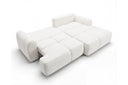 Designer Ecksofa Corso in Samt mit Schlaffunktion & Stauraum – Weiß – Rechts