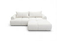 Designer Ecksofa Corso in Samt mit Schlaffunktion & Stauraum – Weiß – Rechts