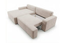 Designer Ecksofa Frido in Samt mit Schlaffunktion & Stauraum – Beige – Links