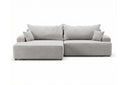 Designer Ecksofa Frido in Samt mit Schlaffunktion & Stauraum – Hellgrau – Links