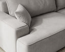 Designer Ecksofa Frido in Samt mit Schlaffunktion & Stauraum – Hellgrau – Rechts