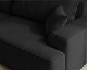 Designer Ecksofa Frido in Samt mit Schlaffunktion & Stauraum – Schwarz – Links