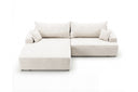 Designer Ecksofa Frido in Samt mit Schlaffunktion & Stauraum – Weiß – Links