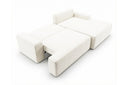 Designer Ecksofa Frido in Samt mit Schlaffunktion & Stauraum – Weiß – Rechts