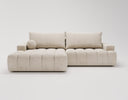 Designer Ecksofa Nemo in Stoff mit Schlaffunktion & Stauraum – Beige – Links