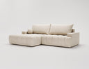 Designer Ecksofa Nemo in Stoff mit Schlaffunktion & Stauraum – Beige – Links