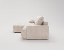 Designer Ecksofa Nemo in Stoff mit Schlaffunktion & Stauraum – Beige – Links