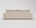 Designer Ecksofa Nemo in Stoff mit Schlaffunktion & Stauraum – Beige – Links