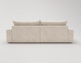 Designer Ecksofa Nemo in Stoff mit Schlaffunktion & Stauraum – Beige – Links
