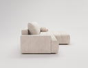 Designer Ecksofa Nemo in Stoff mit Schlaffunktion & Stauraum – Beige – Rechts