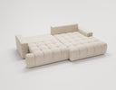 Designer Ecksofa Nemo in Stoff mit Schlaffunktion & Stauraum – Beige – Rechts