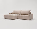 Designer Ecksofa Nemo in Stoff mit Schlaffunktion & Stauraum – Sand – Links