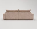 Designer Ecksofa Nemo in Stoff mit Schlaffunktion & Stauraum – Sand – Links