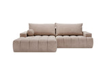 Designer Ecksofa Nemo in Stoff mit Schlaffunktion & Stauraum – Sand – Links