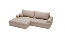 Designer Ecksofa Nemo in Stoff mit Schlaffunktion & Stauraum – Sand – Links