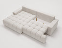 Designer Ecksofa Nemo in Stoff mit Schlaffunktion & Stauraum – Hellgrau – Links