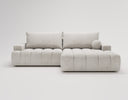 Designer Ecksofa Nemo in Stoff mit Schlaffunktion & Stauraum – Hellgrau – Rechts