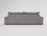 Designer Ecksofa Nemo in Stoff mit Schlaffunktion & Stauraum – Grau – Links