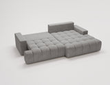 Designer Ecksofa Nemo in Stoff mit Schlaffunktion & Stauraum – Grau – Links