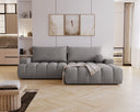 Designer Ecksofa Nemo in Stoff mit Schlaffunktion & Stauraum – Grau – Rechts