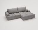 Designer Ecksofa Nemo in Stoff mit Schlaffunktion & Stauraum – Grau – Rechts