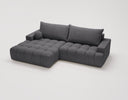 Designer Ecksofa Nemo in Stoff mit Schlaffunktion & Stauraum – Anthrazit – Links