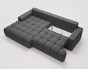 Designer Ecksofa Nemo in Stoff mit Schlaffunktion & Stauraum – Anthrazit – Links