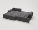 Designer Ecksofa Nemo in Stoff mit Schlaffunktion & Stauraum – Anthrazit – Links