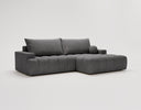 Designer Ecksofa Nemo in Stoff mit Schlaffunktion & Stauraum – Anthrazit – Rechts
