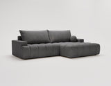 Designer Ecksofa Nemo in Stoff mit Schlaffunktion & Stauraum – Anthrazit – Rechts