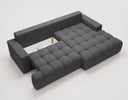 Designer Ecksofa Nemo in Stoff mit Schlaffunktion & Stauraum – Anthrazit – Rechts