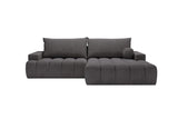 Designer Ecksofa Nemo in Stoff mit Schlaffunktion & Stauraum – Anthrazit – Rechts