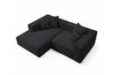Designer Ecksofa Reno in Bouclé – Anthrazit – Links