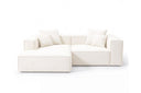 Designer Ecksofa Reno in Bouclé – Weiß – Links