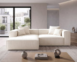 Designer Ecksofa Reno in Bouclé – Weiß – Rechts