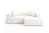Designer Ecksofa Reno in Bouclé – Weiß – Rechts