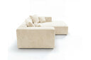 Designer Ecksofa Reno in Samt – Beige – Rechts