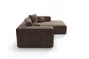 Designer Ecksofa Reno in Samt – Braun – Rechts