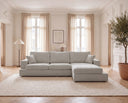 Designer Ecksofa Vigo in Bouclé – Sand – Rechts