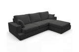 Designer Ecksofa Vigo in Bouclé – Anthrazit – Rechts