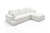 Designer Ecksofa Vigo in Bouclé – Weiß – Rechts