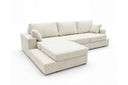 Designer Ecksofa Vigo in Chenille – Beige – Links