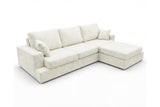 Designer Ecksofa Vigo in Chenille – Beige – Rechts