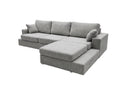 Designer Ecksofa Vigo in Chenille – Grau – Rechts