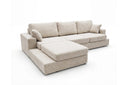 Designer Ecksofa Vigo in Chenille – Weiß – Links