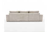 Designer Ecksofa Vigo in Chenille – Weiß – Links